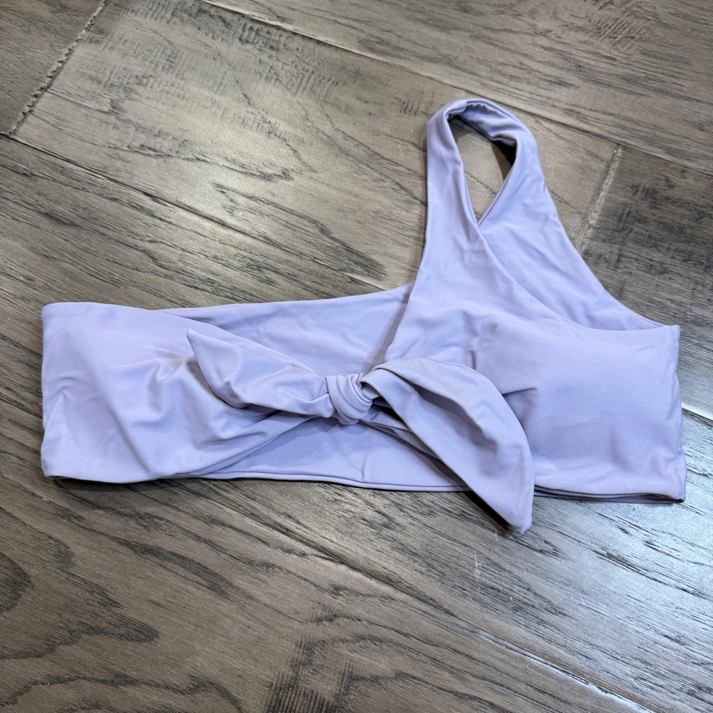 Zaful Purple Swim Top One Shoulder Tie Front Bathing‎ Suit US 8